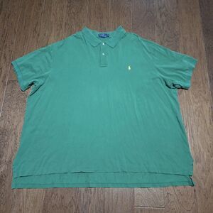 Polo Ralph Lauren Shirt Mens 6XB Green Polo Yellow Pony Logo 6X Big Cotton